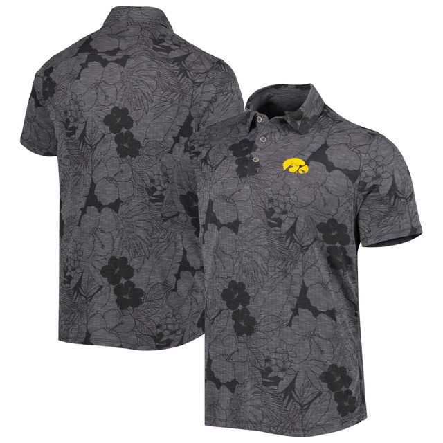 Polo Tommy Bahama Iowa Hawkeyes Miramar Blooms noir pour homme