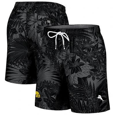 Men's Tommy Bahama Black Iowa Hawkeyes Naples Santiago Palms Board Shorts