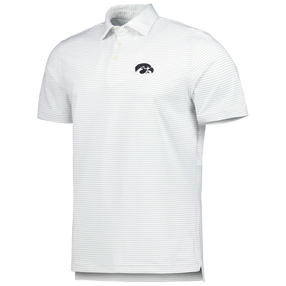 Men's Vineyard Vines White Iowa Hawkeyes Bradley Stripe Sankaty Polo