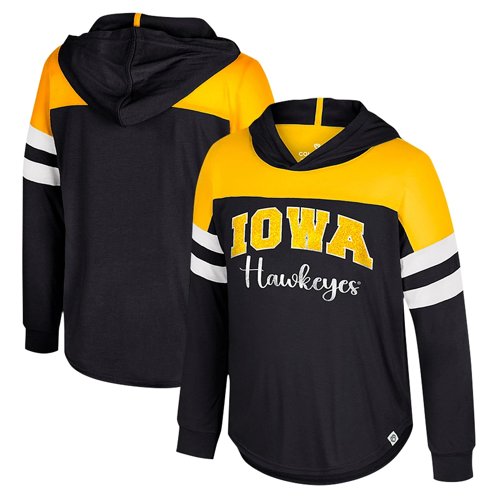 T-shirt à manches longues et capuche pour tout-petits Colosseum Black Iowa Hawkeyes Reflection