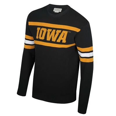 Pull-over vintage en tricot noir Iowa Hawkeyes Renew unisexe Uscape Apparel