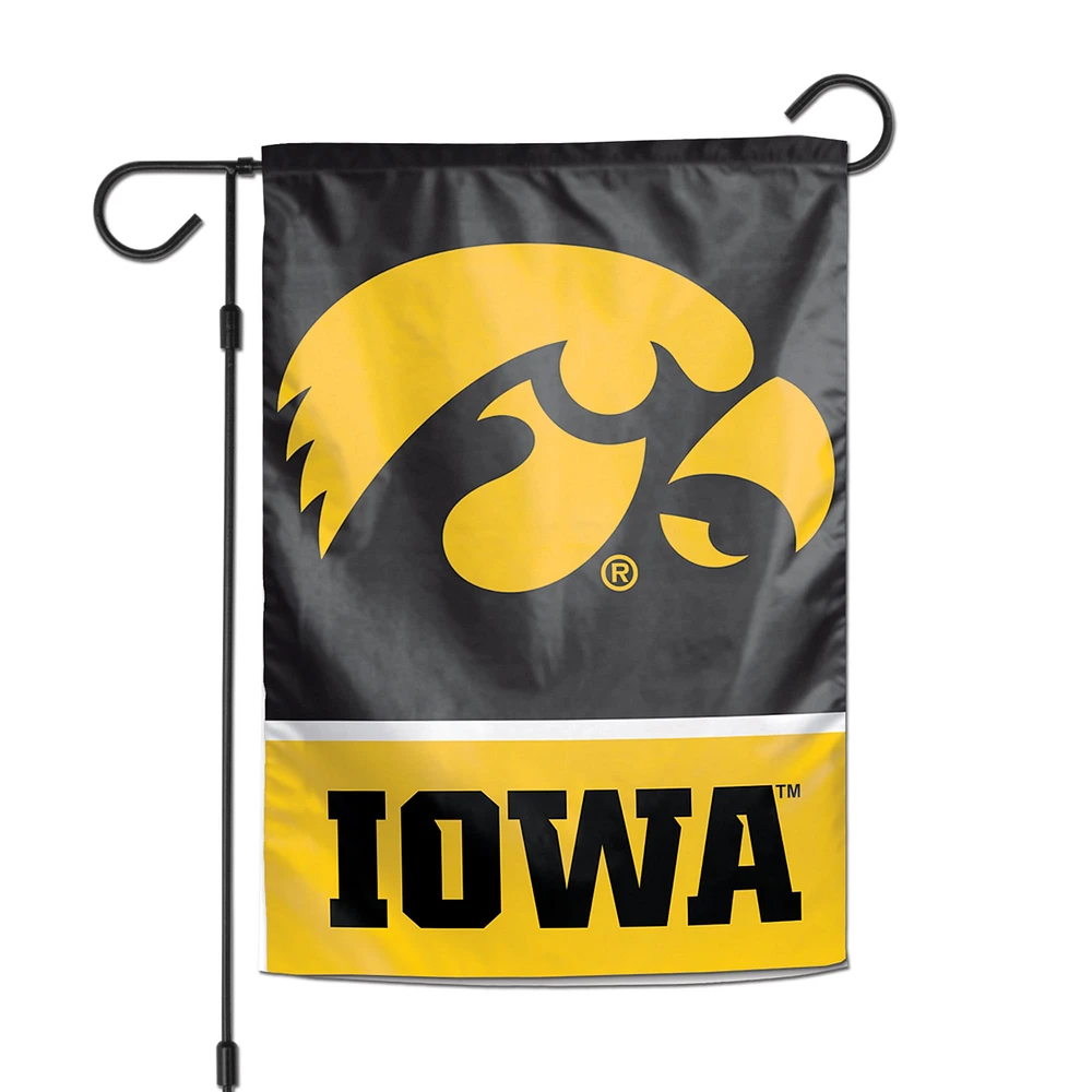 WinCraft Iowa Hawkeyes Drapeau de jardin double face avec logo 12" x 18"