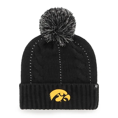 Bonnet en tricot à revers Iowa Hawkeyes Bauble '47 pour femme avec pompon