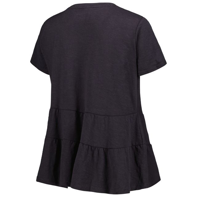 T-shirt à volants Iowa Hawkeyes Willow noir pour femme