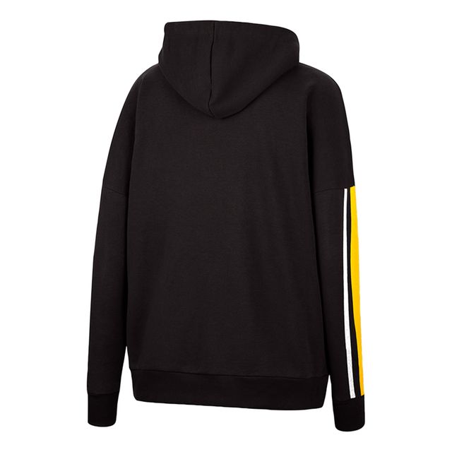 Colosseum Black Iowa Hawkeyes Serena Pull à capuche manches surdimensionnées et col en V pour femmes