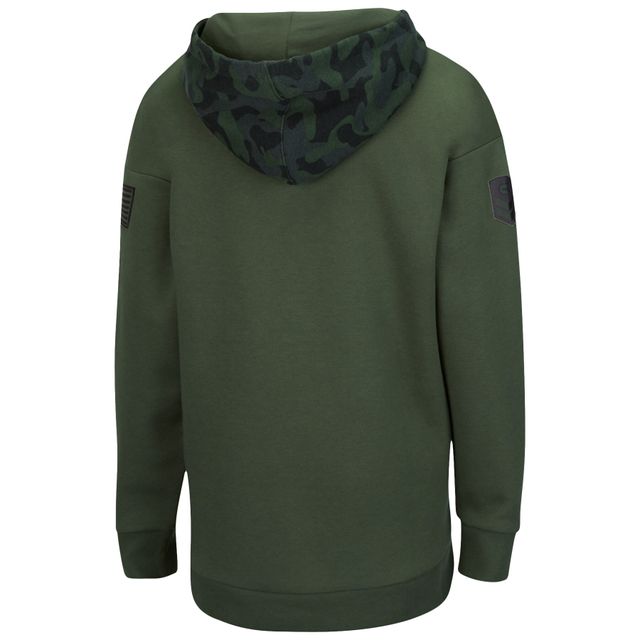 Sweat à capuche Colosseum Olive/Camo Iowa Hawkeyes OHT Military Appreciation Extraction Chevron pour femme