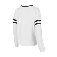 Women's Concepts Sport  White Iowa Hawkeyes Borough French Terry Arch Over Long Sleeve T-Shirt
