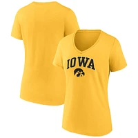 Women's Fanatics Gold Iowa Hawkeyes Campus V-Neck T-Shirt