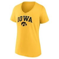 Women's Fanatics Gold Iowa Hawkeyes Campus V-Neck T-Shirt
