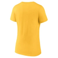 Women's Fanatics Gold Iowa Hawkeyes Campus V-Neck T-Shirt