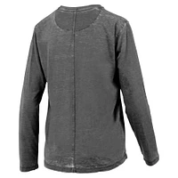 Women's Pressbox Black Iowa Hawkeyes Chandler Olive Leaf Arch Long Sleeve T-Shirt