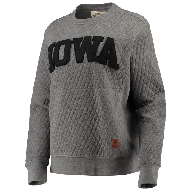 Sweat-shirt matelassé Pressbox Heather Charcoal Iowa Hawkeyes Moose pour femme