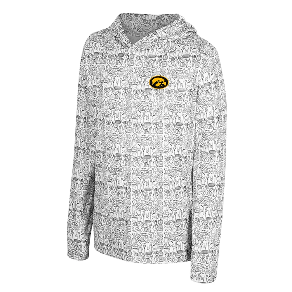 Youth Colosseum Black Iowa Hawkeyes All-Over Print Hoodie