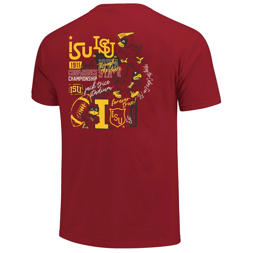 Men's Cardinal Iowa State Cyclones Through The Years 2-Hit T-Shirt