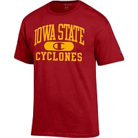 Men's Champion Cardinal Iowa State Cyclones Arch Pill T-Shirt