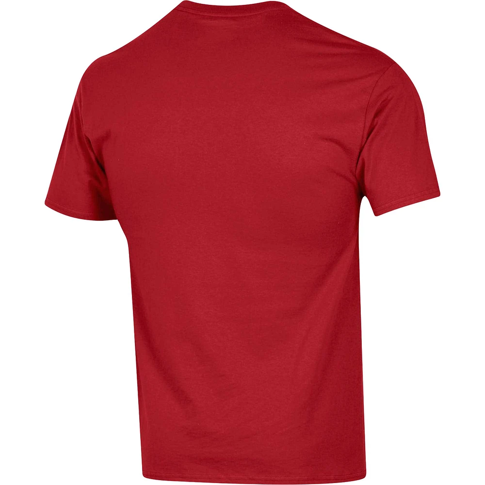 Men's Champion Cardinal Iowa State Cyclones Arch Pill T-Shirt
