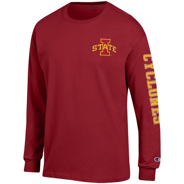 Champion Cardinal Iowa State Cyclones Team Stack T-shirt à manches longues pour homme