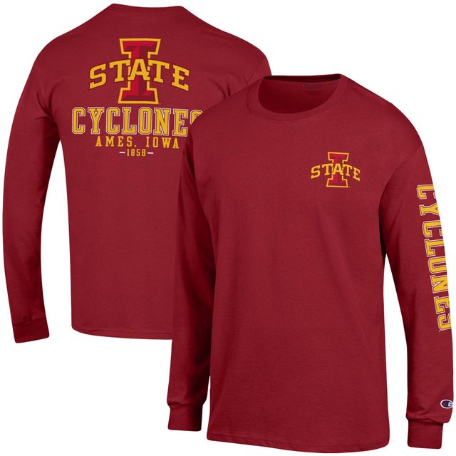Champion Cardinal Iowa State Cyclones Team Stack T-shirt à manches longues pour homme