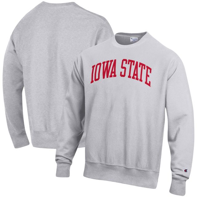 Sweat-shirt Champion à tissage inversé Iowa State Cyclones Arch pour homme gris chiné