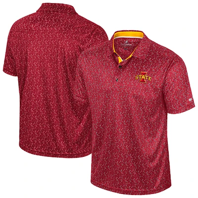 Polo de golf sublimé pour homme Colosseum Cardinal Iowa State Cyclones