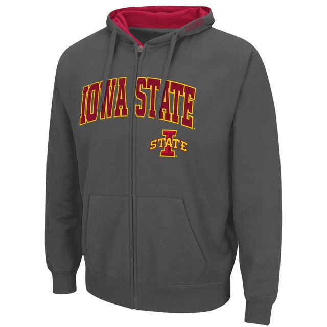 Chandail à capuchon Colosseum Charcoal Iowa State Cyclones Arch & Logo 3.0 pour homme