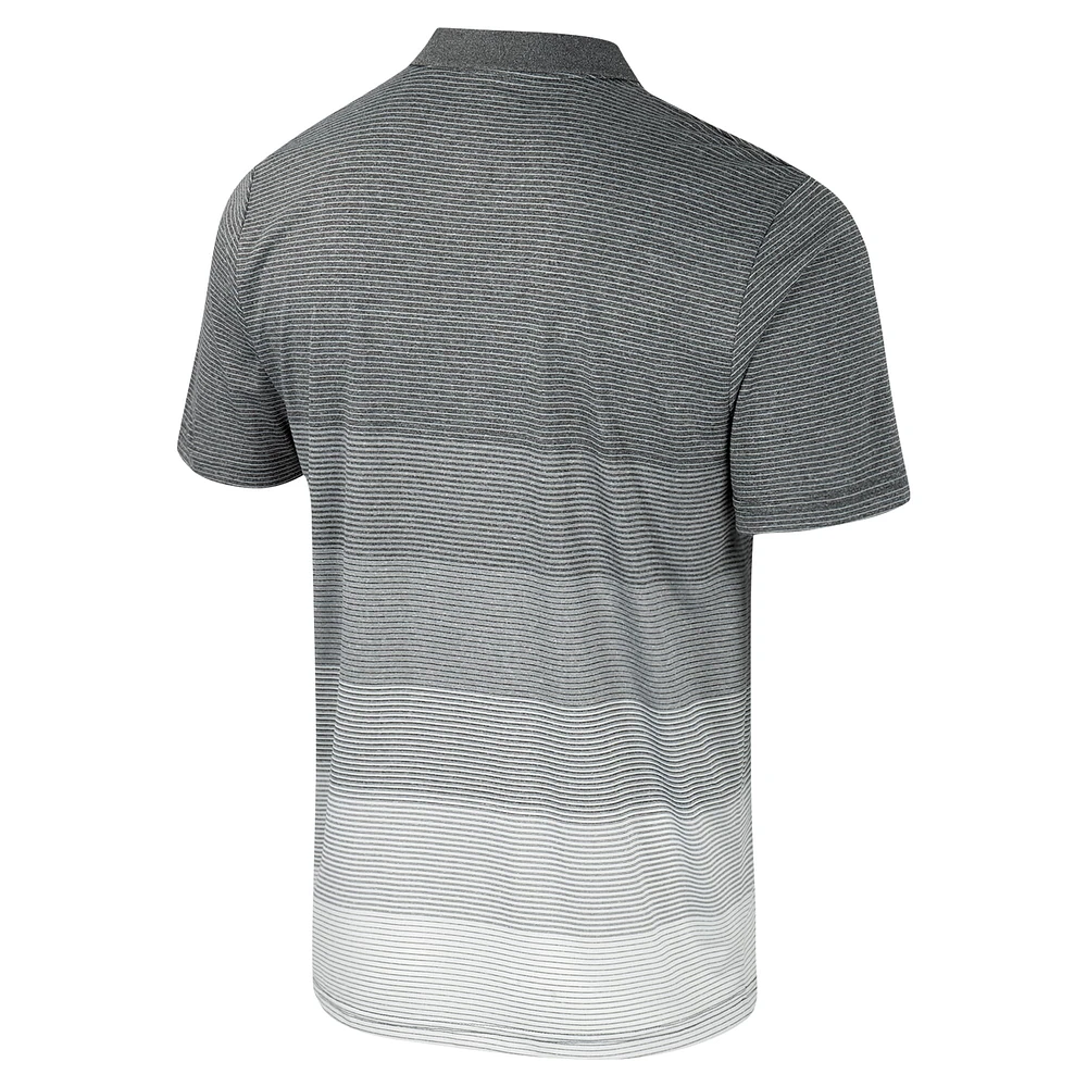 Men's Colosseum Gray Iowa State Cyclones Striped Mesh Polo