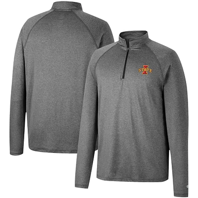 Colosseum Heathered Grey Iowa State Cyclones Coupe-vent à quart de zip Raglan Earth First pour homme