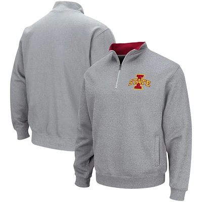 Veste homme Colosseum Heathered Grey Iowa State Cyclones Tortugas Team Logo Quarter Zip Jacket