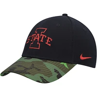 Nike Legacy91 Casquette réglable pour homme Noir/camouflage Iowa State Cyclones Veterans Day 2Tone
