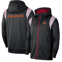 Men's Nike Black Iowa State Cyclones Sideline Performance Full-Zip Hoodie