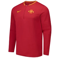 Men's Nike Cardinal Iowa State Cyclones Coaches Quarter-Zip Jacket