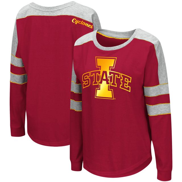 Colosseum Crimson Iowa State Cyclones Trey Dolman T-shirt à manches longues pour femme