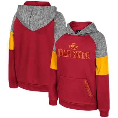 Youth Colosseum Cardinal Iowa State Cyclones Live Hardcore Raglan Pullover Hoodie