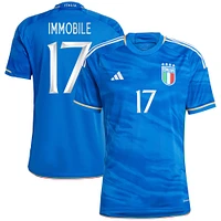 Homme adidas Ciro Immobile Bleu Italie Équipe Nationale 2023/24 Domicile - Maillot Replica Player