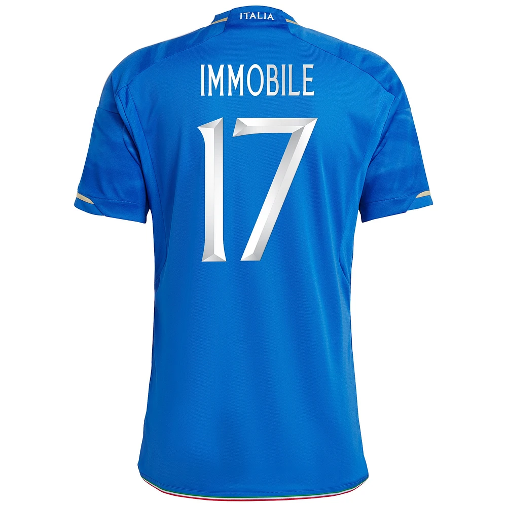 Homme adidas Ciro Immobile Bleu Italie Équipe Nationale 2023/24 Domicile - Maillot Replica Player
