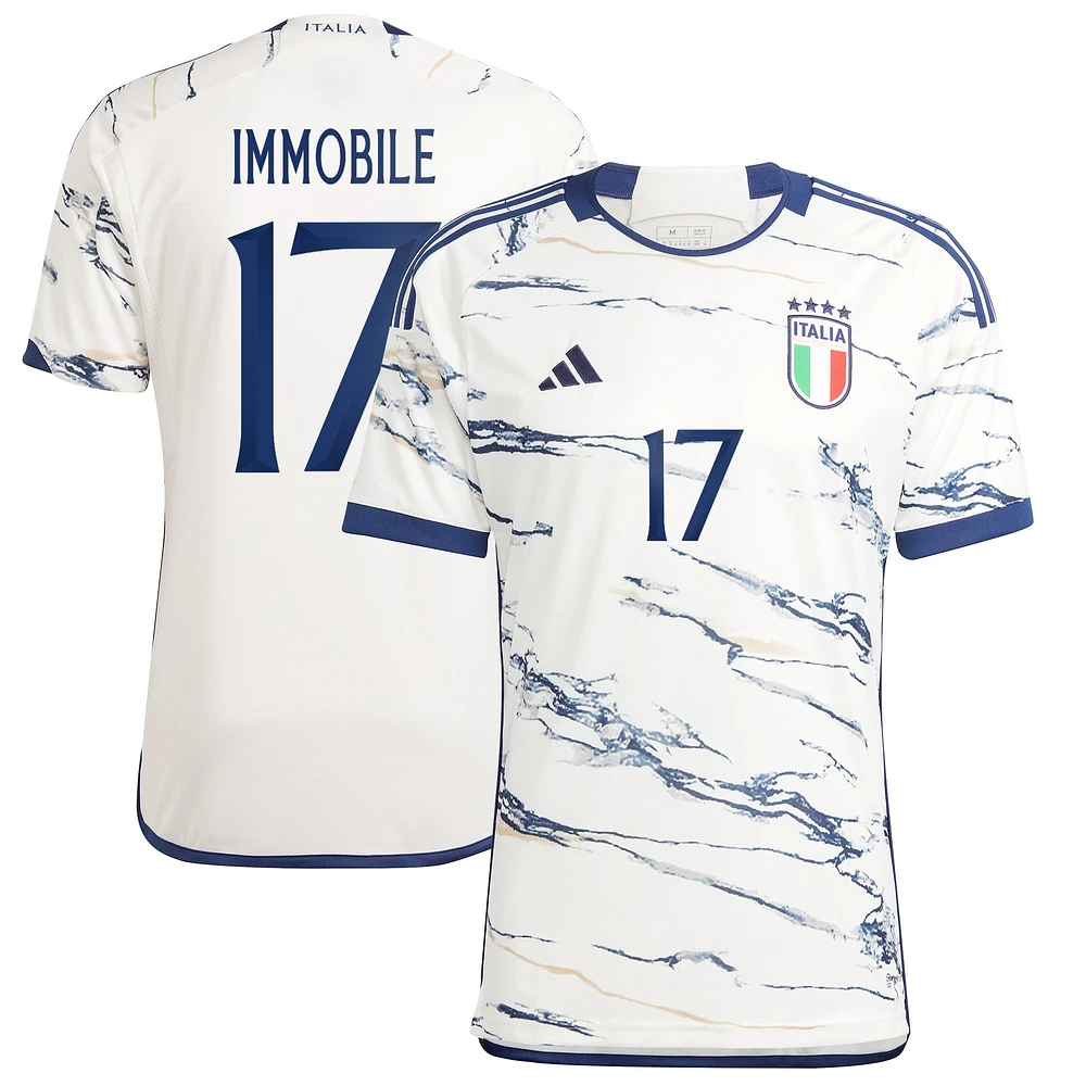 Men's adidas Ciro Immobile White Italy National Team 2023/24 Away - Replica Player Jersey