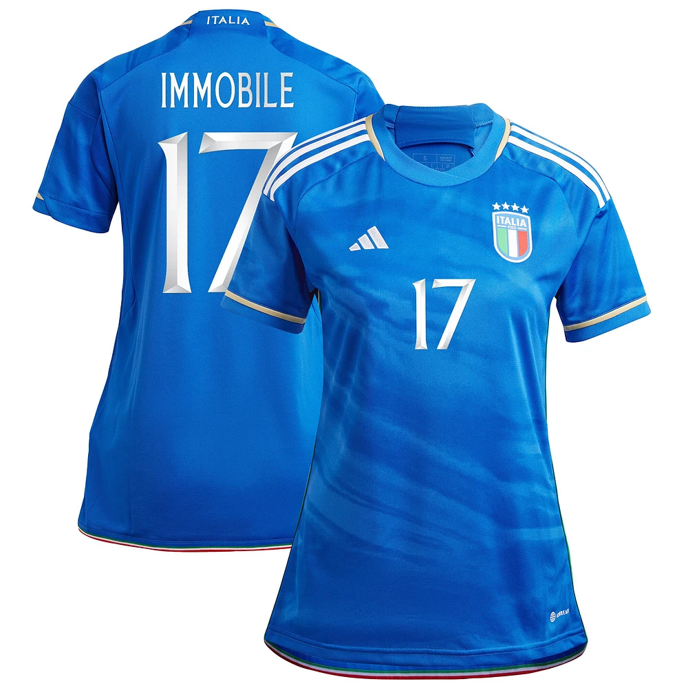 Women's adidas Ciro Immobile Blue Italy National Team 2023 Home - Replica Player Jersey