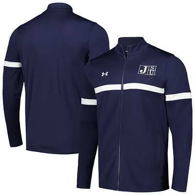 Men's Under Armour Navy Jackson State Tigers 2023 Assist Warm Up Full-Zip Jacket