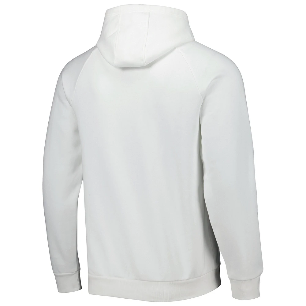 Men's Under Armour White Jackson State Tigers Coaches Prime Fleece Raglan Pullover Hoodie