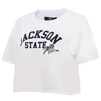 T-shirt court classique à trois coups des Jackson State Tigers Pro Standard pour femme, blanc