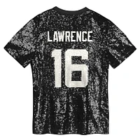 Girls Youth Trevor Lawrence Black Jacksonville Jaguars Sequin V-Neck Fashion Jersey
