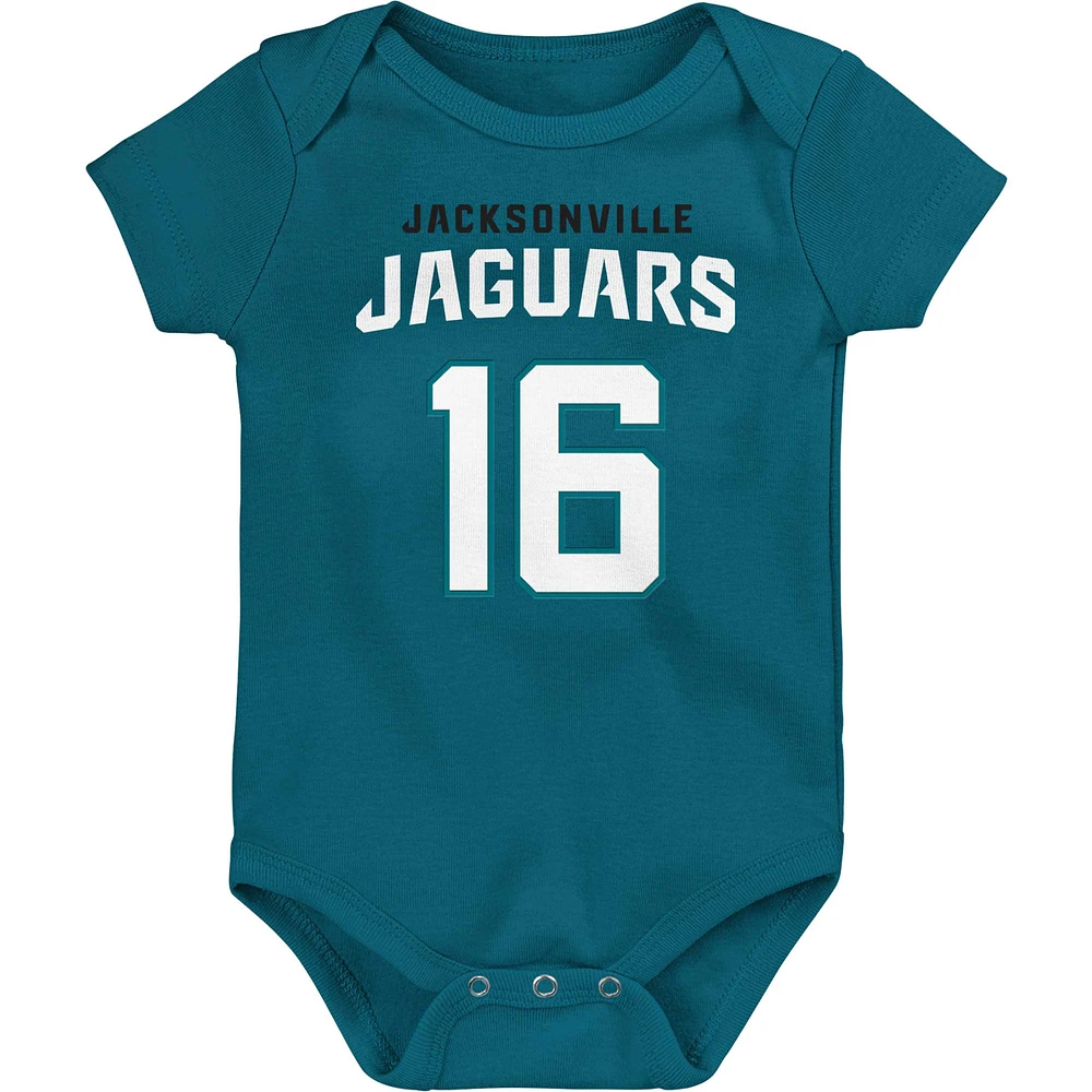 Infant Trevor Lawrence Teal Jacksonville Jaguars Mainliner Player Name & Number Bodysuit