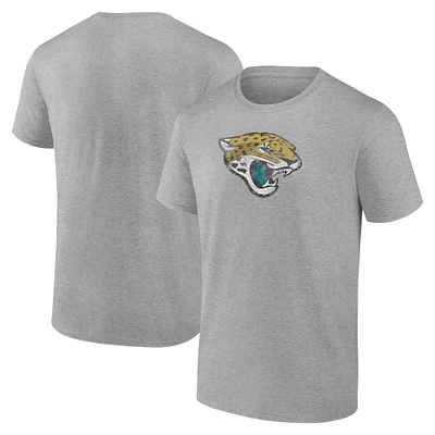 Men's Fanatics  Gray Jacksonville Jaguars Distressed Throwback Logo T-Shirt