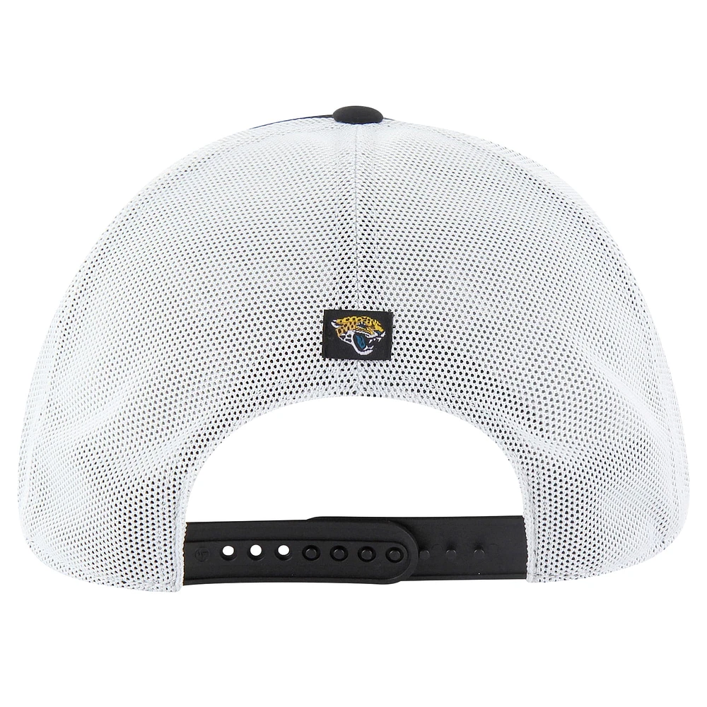 Men's '47 Black/White Jacksonville Jaguars Downburst Relaxed Hitch Trucker Adjustable Hat