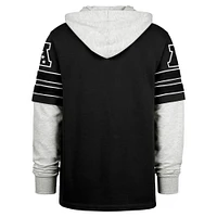Men's '47 Black Jacksonville Jaguars Double Header Blitz Cornerback Pullover Hoodie