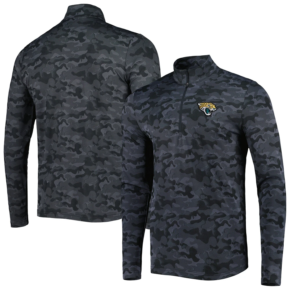 Men's Antigua Black Jacksonville Jaguars Brigade Quarter-Zip Sweatshirt