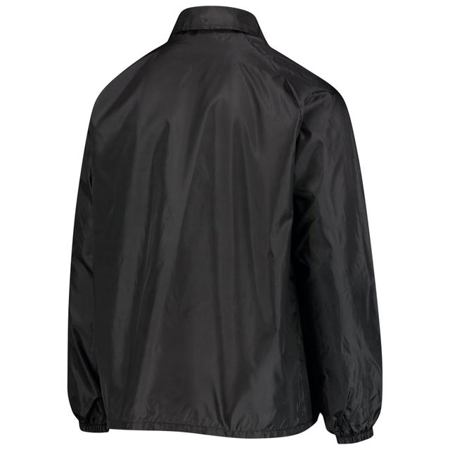Veste coupe-vent raglan classique à boutons-pression pour homme Jacksonville Jaguars Coaches noire