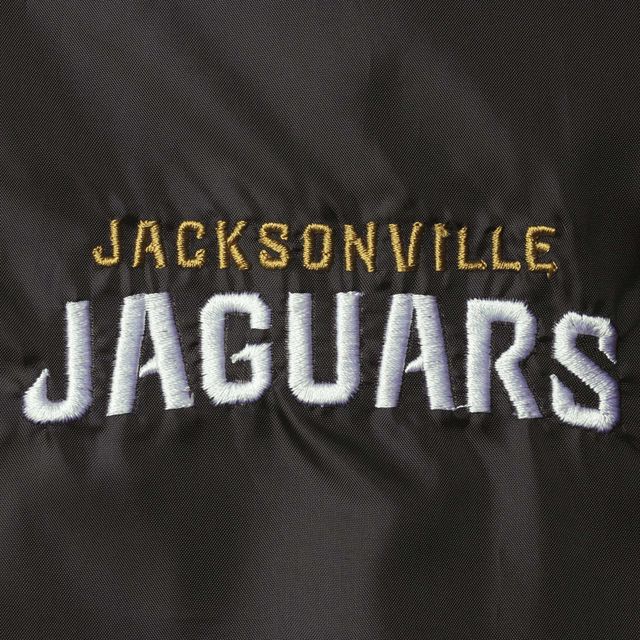 Veste coupe-vent raglan classique à boutons-pression pour homme Jacksonville Jaguars Coaches noire