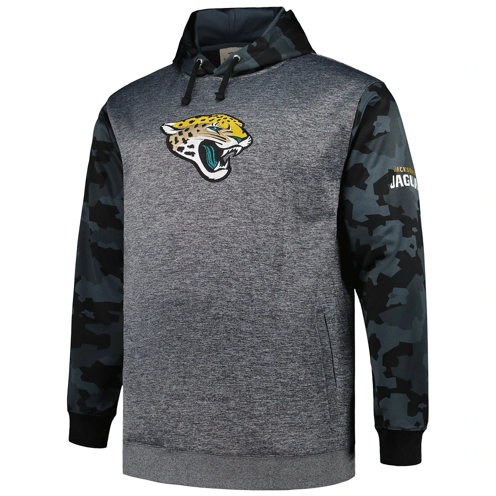 Men's Fanatics Heather Charcoal Jacksonville Jaguars Big & Tall Camo Pullover Hoodie