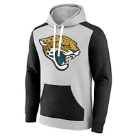 Men's Fanatics Silver/Black Jacksonville Jaguars Big & Tall Team Fleece Pullover Hoodie